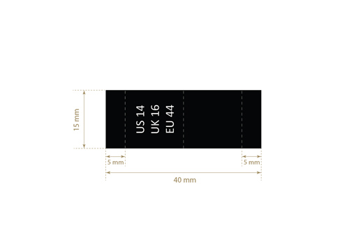 Etiqueta de talla Model TC-M169