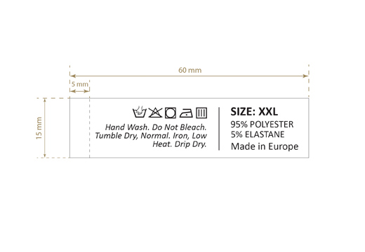 Etiqueta de composición Modelo TC-M402